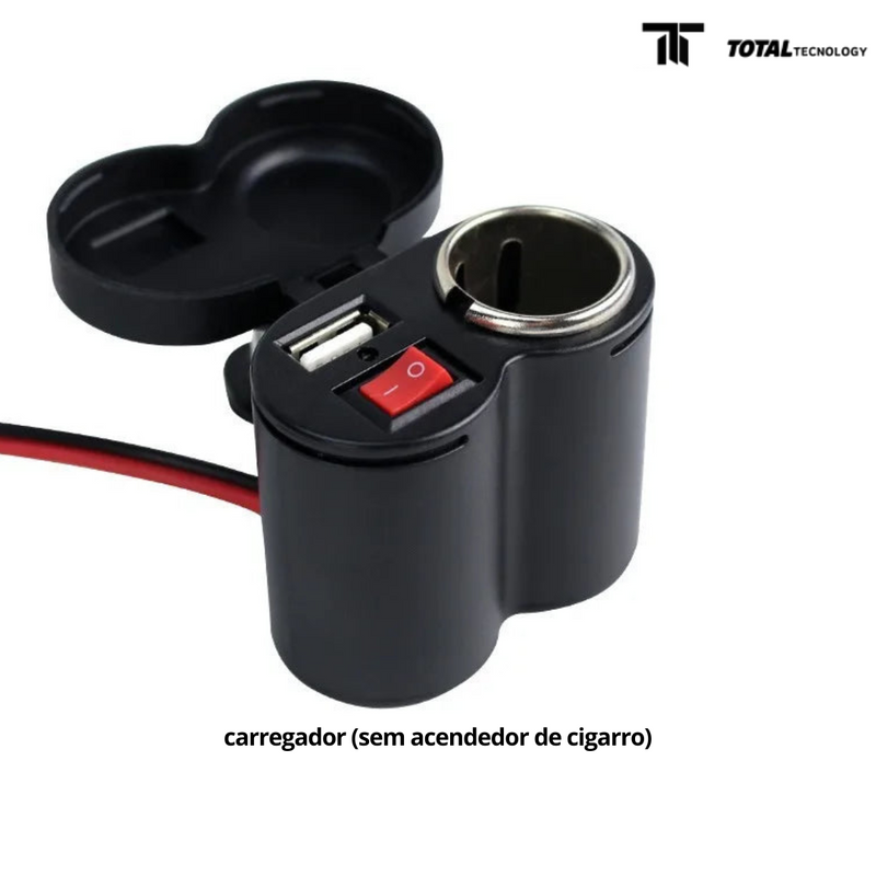 Carregador USB 12v a Prova D'Àgua para Motocicleta - Total Tecnology