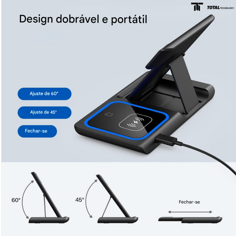 Base de Carregamento por Indução 3 em 1 - Total Tecnology