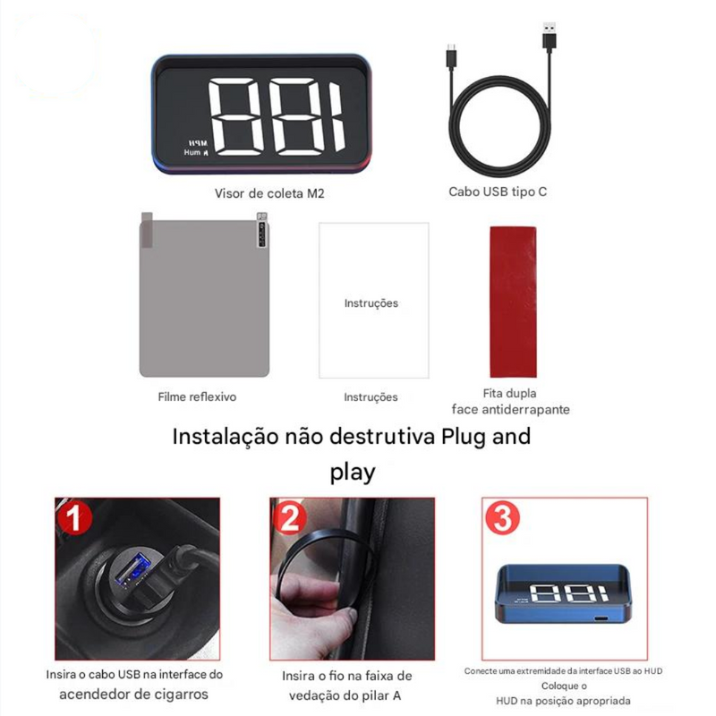 Projetor de Velocidade automotivo -Total Tecnology