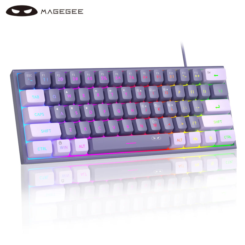 Mini teclado Gamer, RGB retro iluminado 61 teclas, ergonômico à prova d'água TS91 para PC, Mac, PS4, Xbox ONE gamer