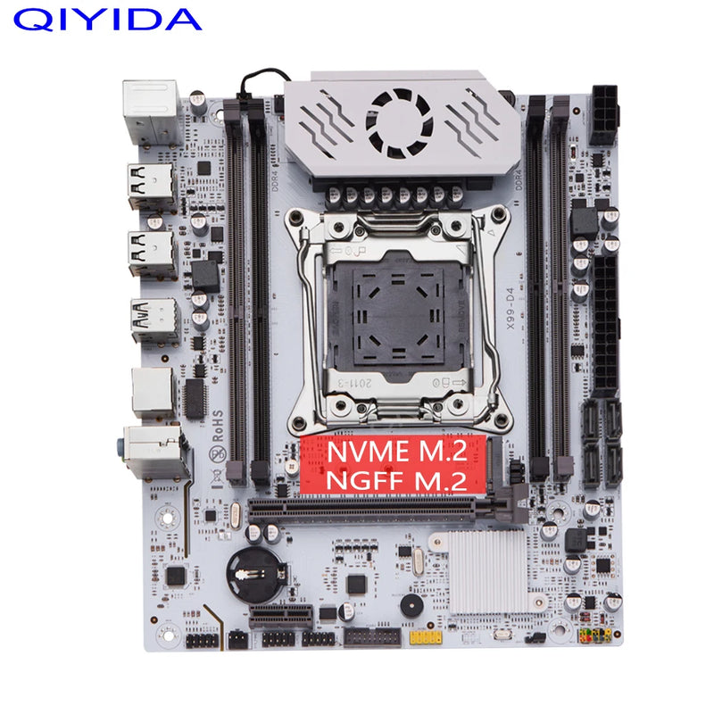 Placa-Mãe QIYIDA X99 D4 LGA 2011-3,com slot M.2, C612chip, Memória DDR4, SATA3.0 USB3.0