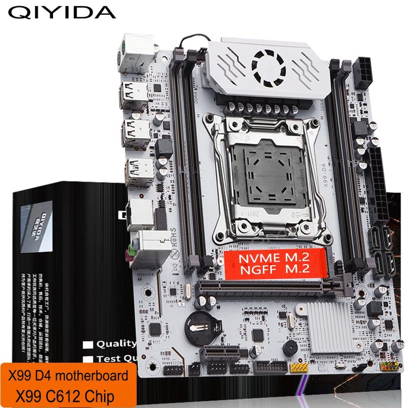 Placa-Mãe QIYIDA X99 D4 LGA 2011-3,com slot M.2, C612chip, Memória DDR4, SATA3.0 USB3.0