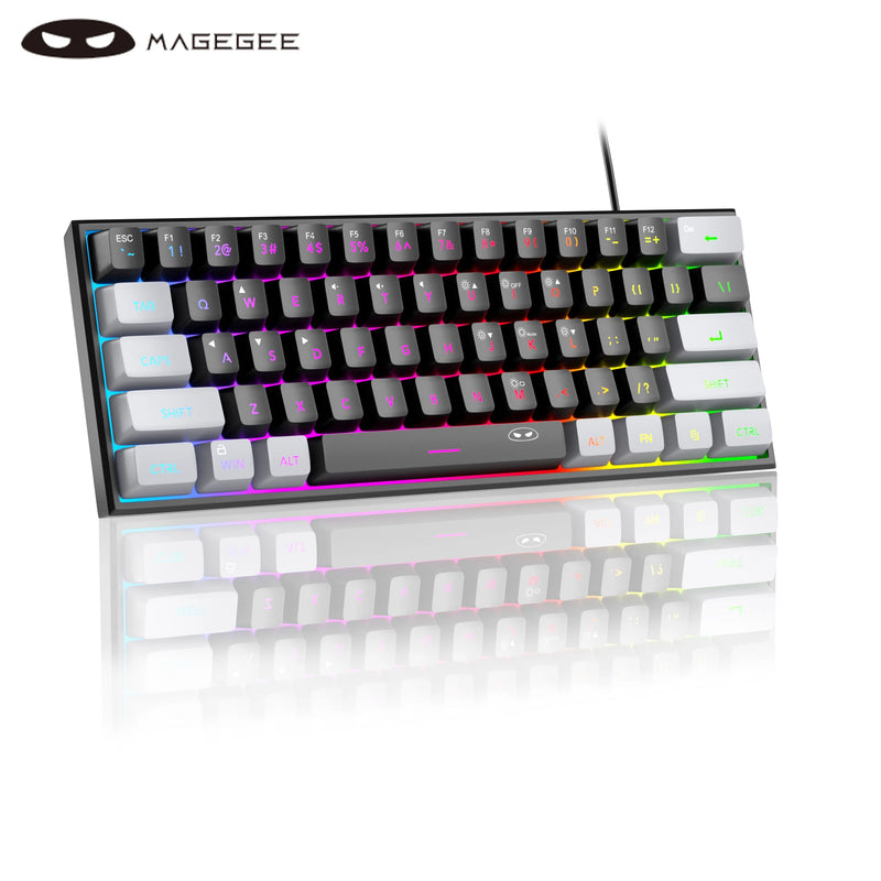 Mini teclado Gamer, RGB retro iluminado 61 teclas, ergonômico à prova d'água TS91 para PC, Mac, PS4, Xbox ONE gamer
