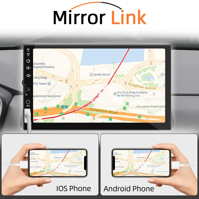 Multimídia Automotiva  7'' 1 Din c/ CarPlay e Android Auto - Total tecnology