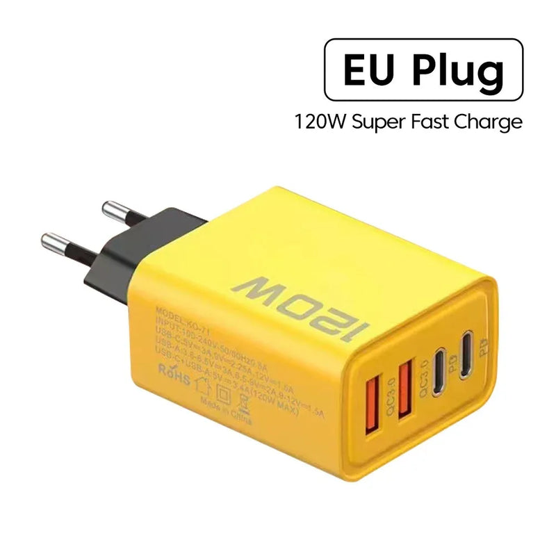 Carregador Turbo 120W tipo C, e USB -Total Tecnology