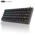 Mini teclado Gamer, RGB retro iluminado 61 teclas, ergonômico à prova d'água TS91 para PC, Mac, PS4, Xbox ONE gamer