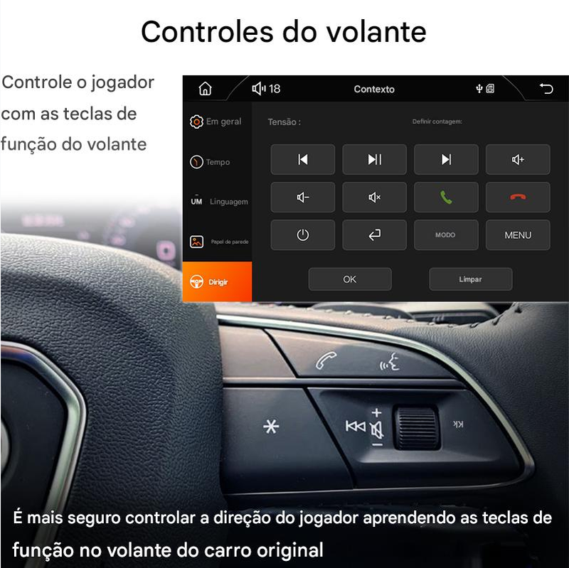 Multimídia Automotiva  7'' 1 Din c/ CarPlay e Android Auto - Total tecnology