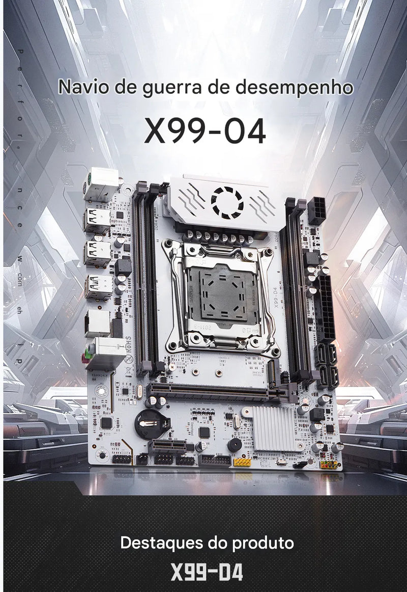Placa-Mãe QIYIDA X99 D4 LGA 2011-3,com slot M.2, C612chip, Memória DDR4, SATA3.0 USB3.0